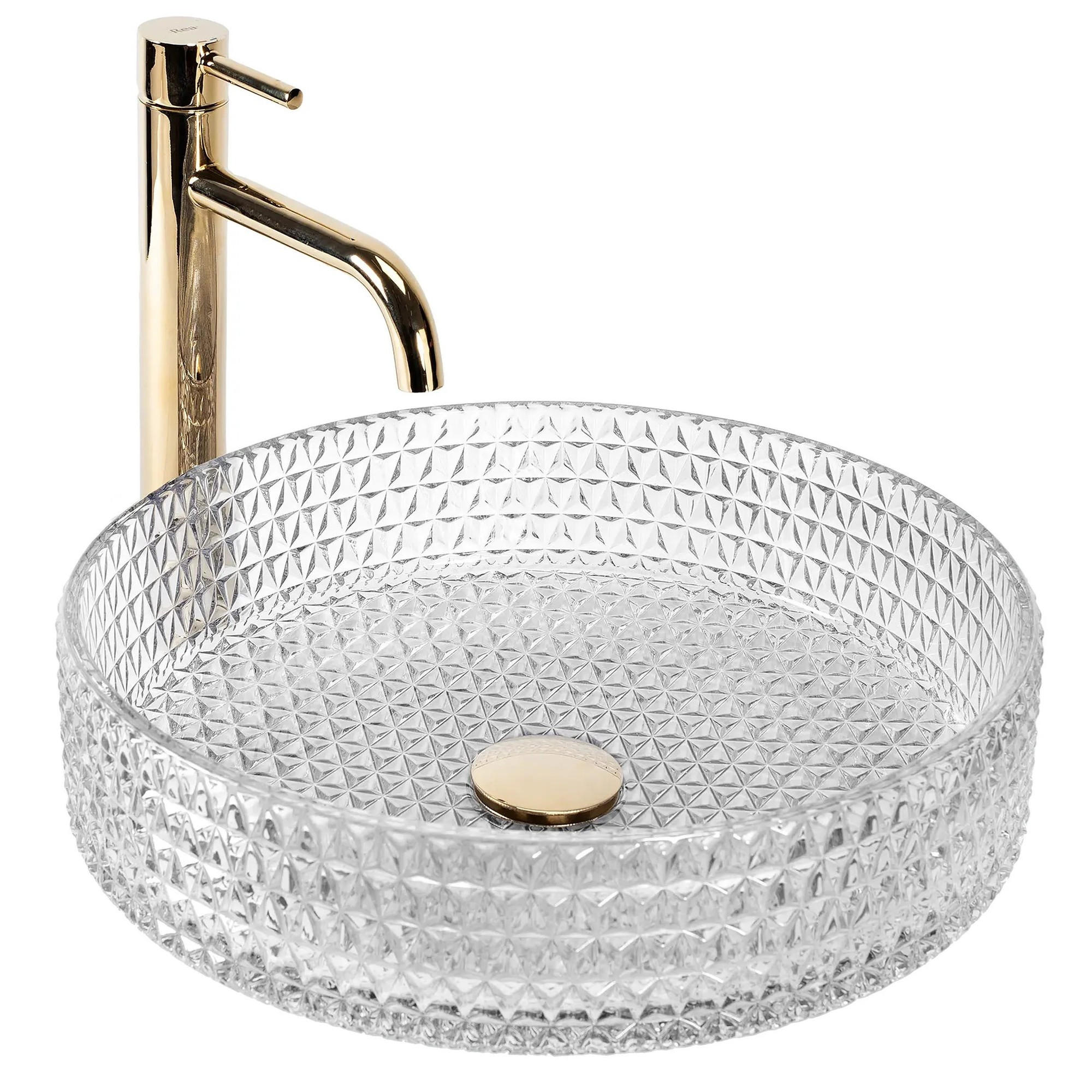 REA Aufsatzwaschbecken Transparent 39x11.5x39 cm