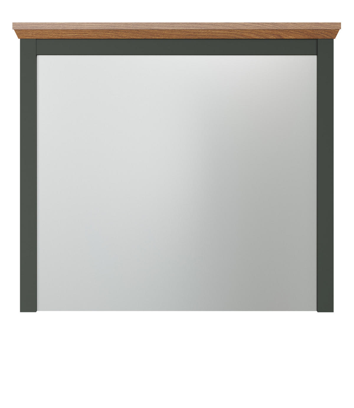 GARDEROBENSPIEGEL grün, Evoke Eiche Landhaus, Flur Diele Spiegel 77 x 68 cm - Eichefarben/Grün, Glas/Holzwerkstoff (77/68/6cm) - Top.Furn