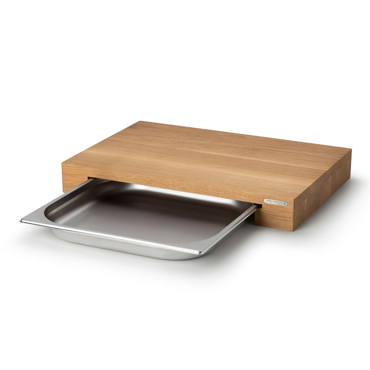 SCHNEIDEBRETT mit Schublade, Eichenholz, 48 x 32.5 cm, 4111 - Braun, Holz (35/50cm) - Continenta