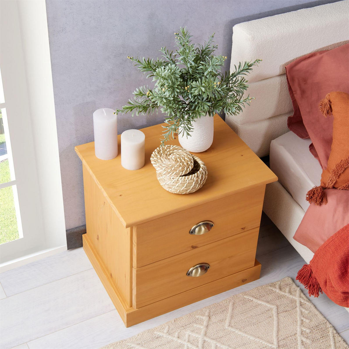 NACHTKOMMODE PARIS - Braun, Holz (48/44/39cm) - IDIMEX