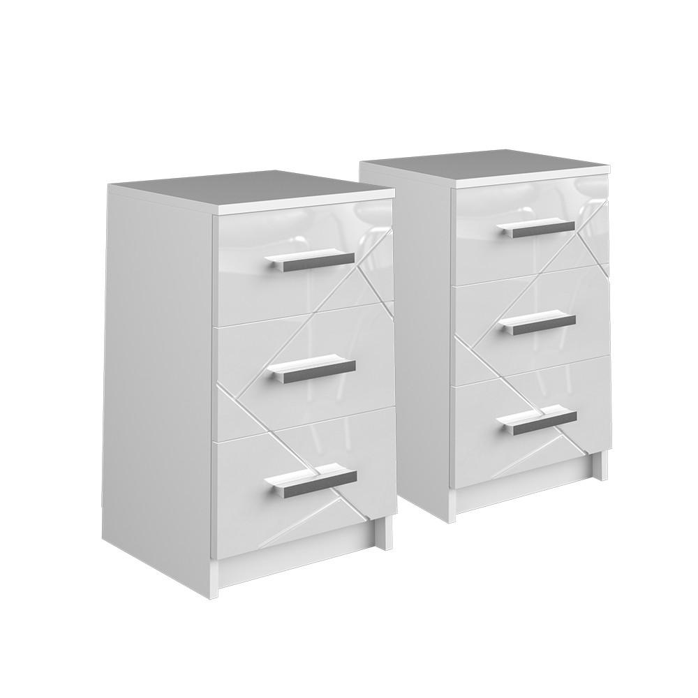 NOČNÍ STOLEK Irma Bílá - bílá, kompozitní dřevo (35.5/66/37.6cm) - Vicco