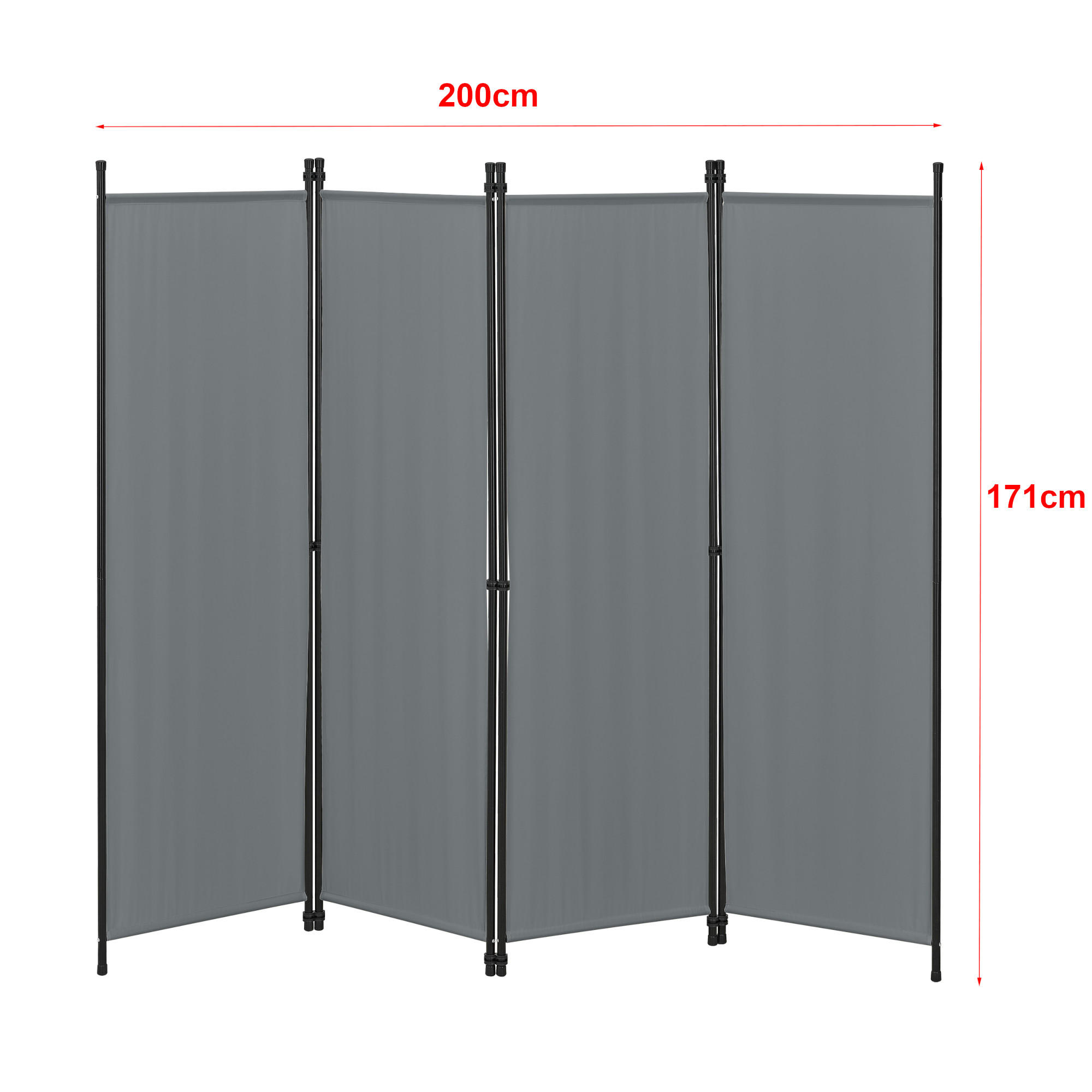 SICHTSCHUTZ Huesca - Dunkelgrau, Textil/Metall (200/2cm) - [en.casa]