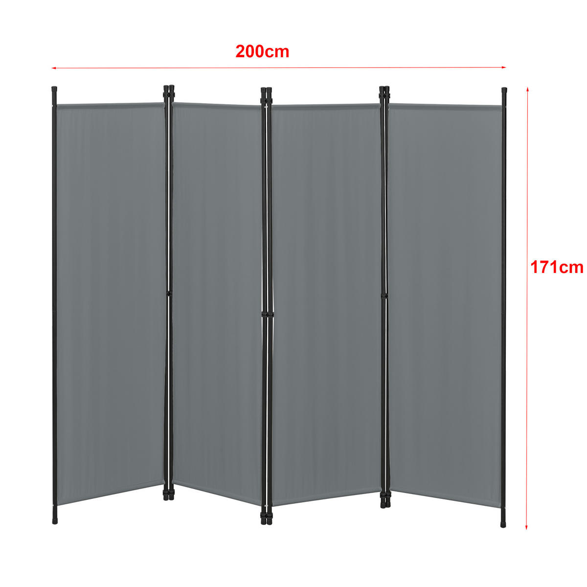 SICHTSCHUTZ Huesca - Dunkelgrau, Textil/Metall (200/2cm) - [en.casa]