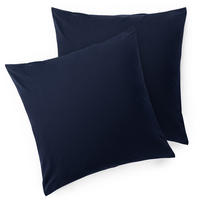 KISSENBEZUG Agneta 60/60 cm, 2er-Set, 100% Baumwolle, Dunkelblau - Dunkelblau, Textil (60/60cm) - Blumtal