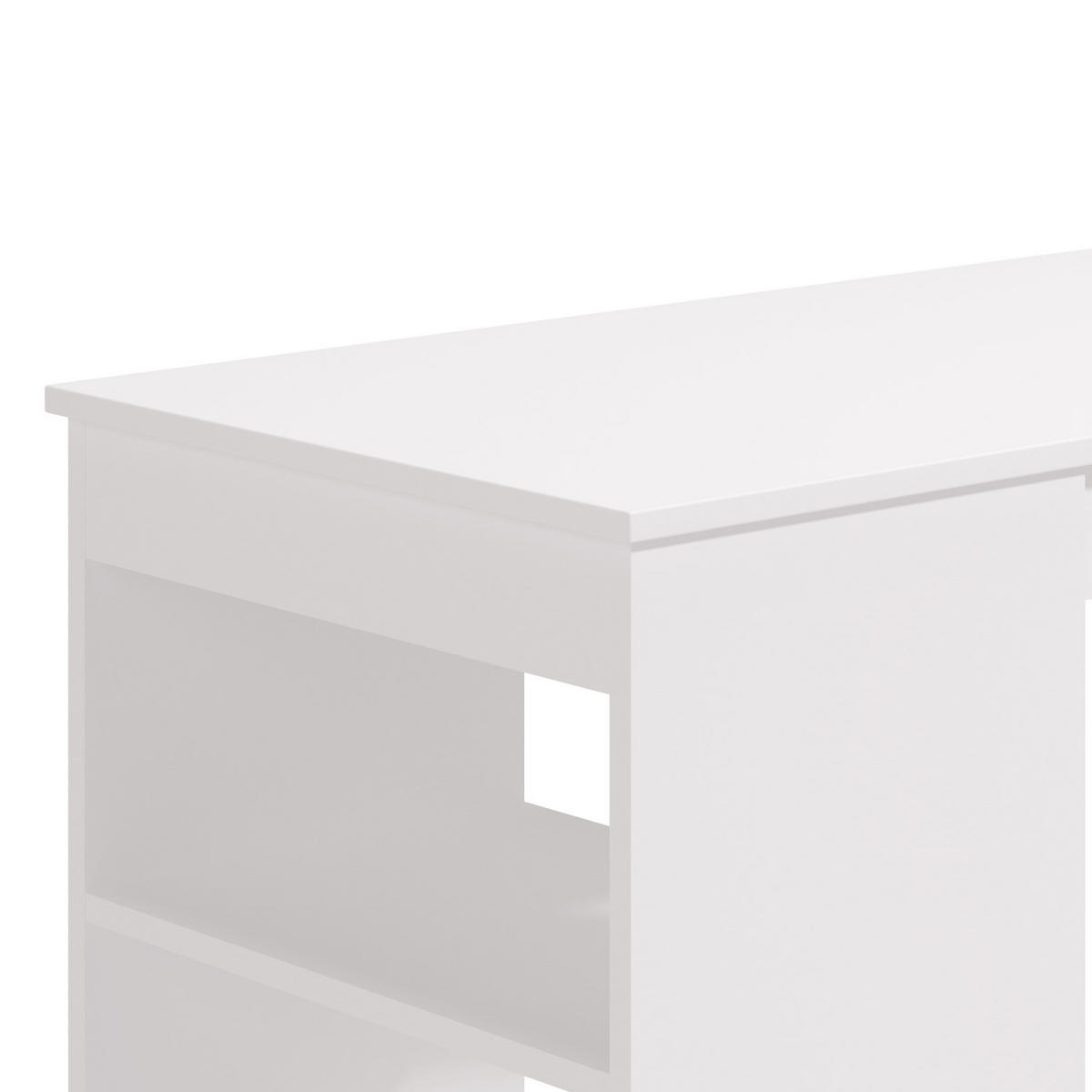 BARTISCH Weiß 120/105/50 cm - Weiß, Holz (120/105/50cm) - Homestyle4u