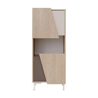 VITRINE Viste braun / weiß hochglanz 50cm / 40cm / 122cm - Ecru/Weiß Hochglanz, Holz/Holzwerkstoff (50/122/40cm) - Furnival
