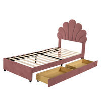 KINDERBETT 90x200 cm Samt rosa - Rosa, Textil (90/200cm) - LEBENLANG