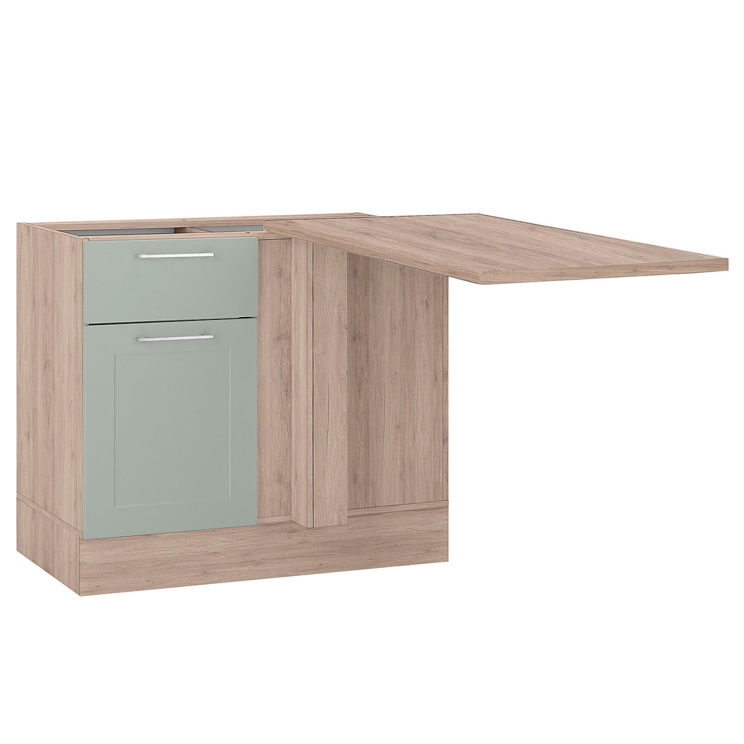 ECKUNTERSCHRANK - Eiche San Remo, Holzwerkstoff/Metall (115/90/60cm) - home24