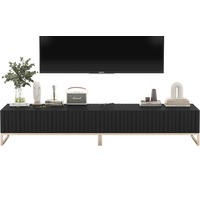 TV-LOWBOARD 2-er Set Elpis Schwarz Matt Glamour 110 cm - Goldfarben/Schwarz, Holzwerkstoff/Metall (220/39/54cm) - Meble Lindner
