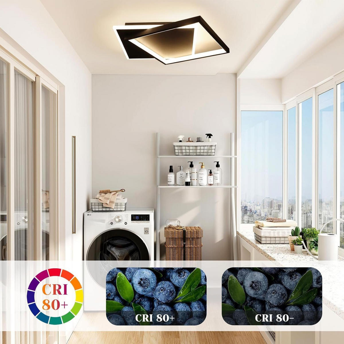 LED-DECKENLEUCHTE Daniela 44/40/6 cm - Schwarz, Metall (44/40/6cm) - Nettlife