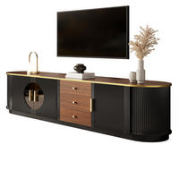 TV-SCHRANK Lowboard MDF Rillenoptik Braun - Schwarz, Holzwerkstoff (180/46/40cm) - FLIEKS