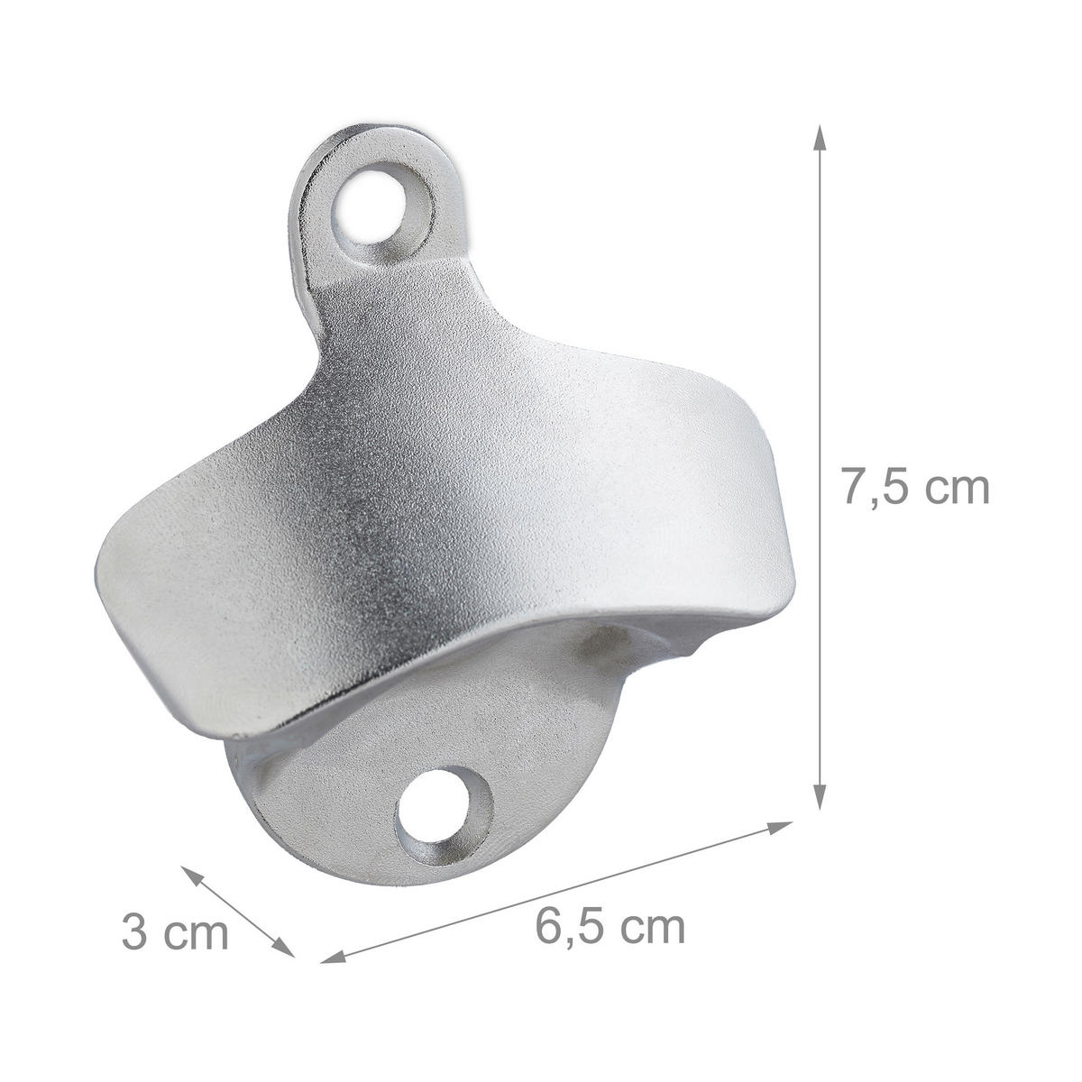 5XNÁSTENNÝ otvárač fliaš - strieborná, kov (3cm) - Relaxdays