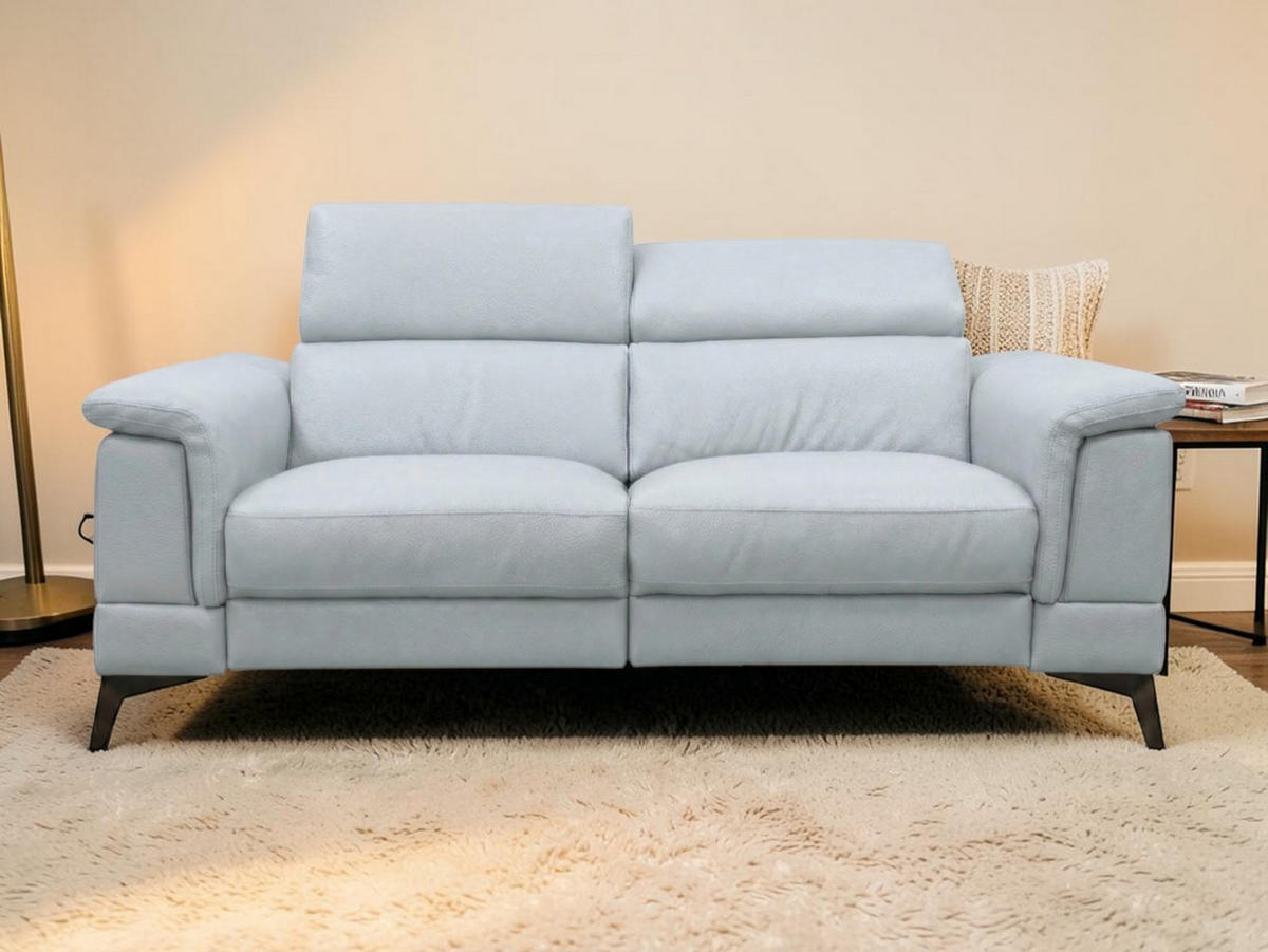 3-SITZER Sofa Planet Echtleder Weiß - Weiß, Leder/Metall (200/80/110cm)