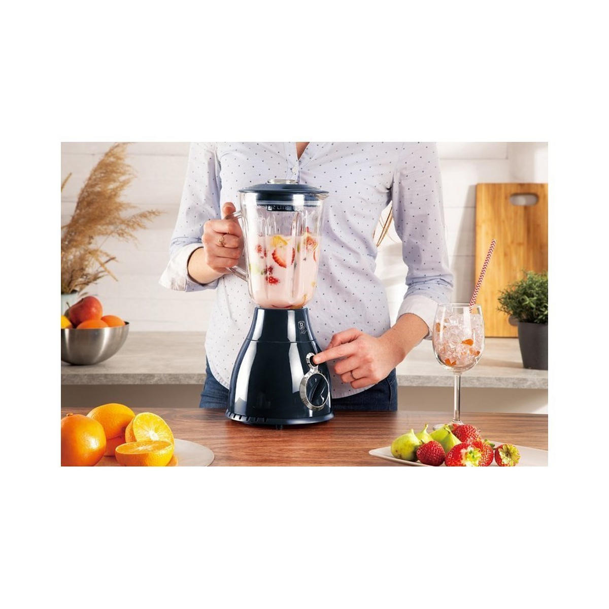 MIXER Marineblau 30/30/58 cm BH9283 - Dunkelblau, Metall (30/58/30cm) - Berlinger Haus