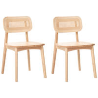 ESSZIMMERSTUHL 2er-Set Holz Hellbraun Keno - Hellbraun, Holz (46/78/50cm) - Beliani