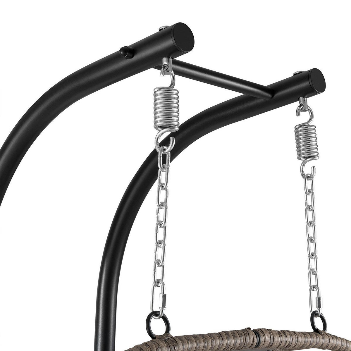 XXL-KORBHÄNGESESSEL Aria beige inkl. waschbare Bezüge - Naturfarben, Kunststoff/Metall (130/197/127cm) - Juskys