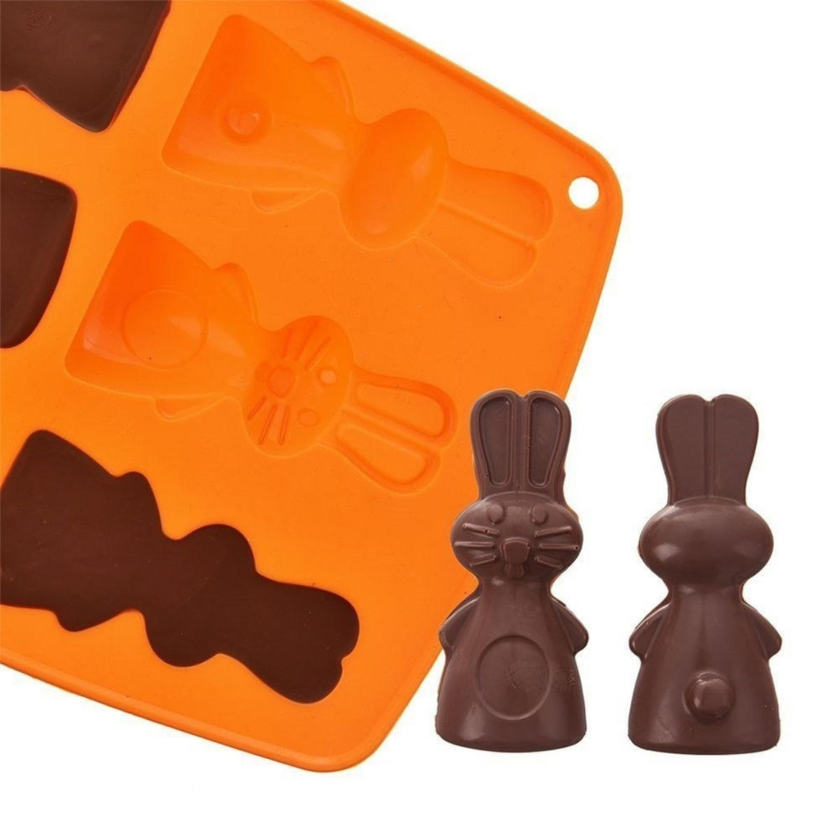 BACKFORM Hase Orange 22/17/1.5 cm 151785 - Orange, Kunststoff (17/1.5/22cm) - Orion 