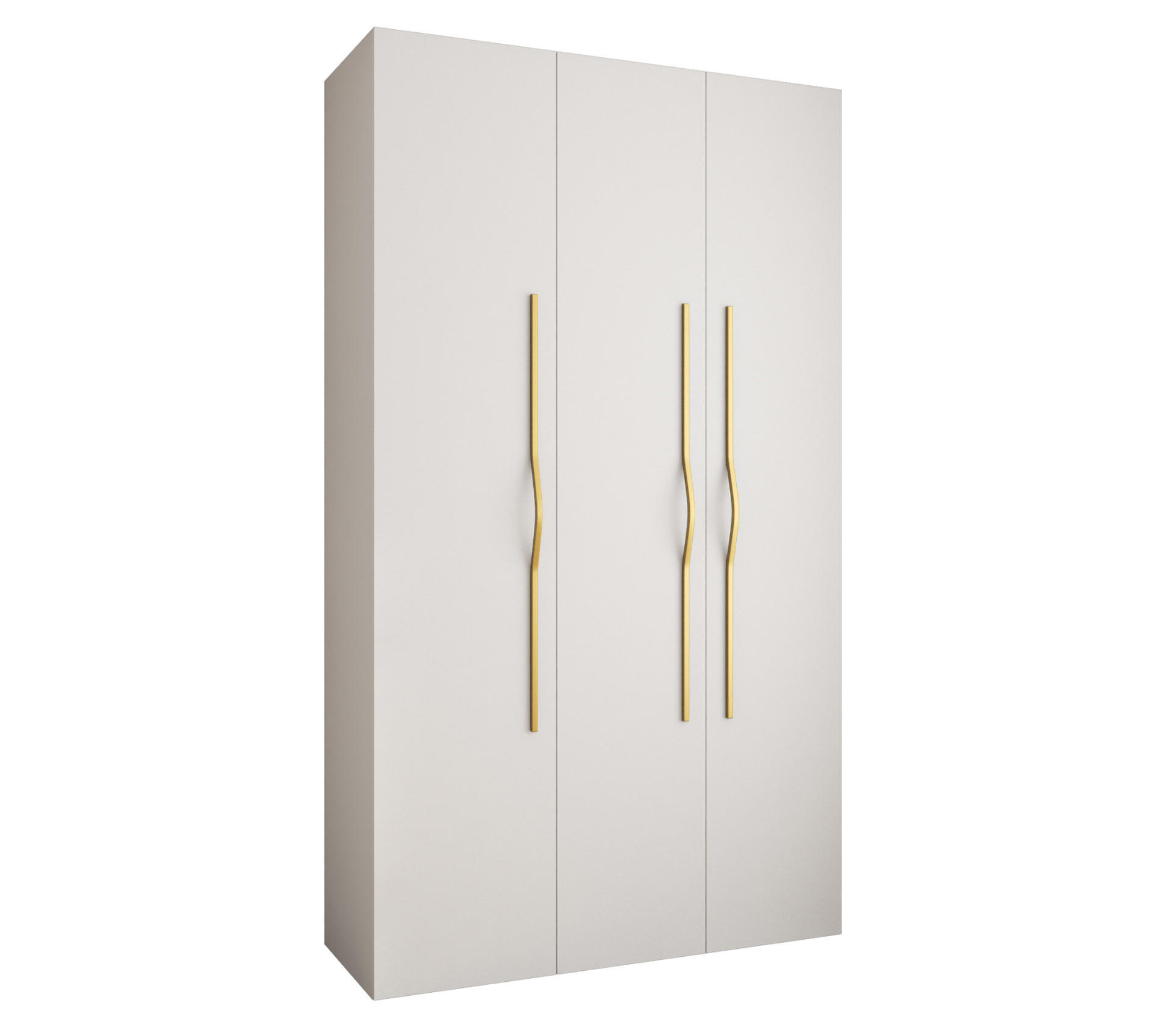 DREHTÜRENSCHRANK 245,5/140/50 3-türig - Goldfarben/Weiß, Holz/Metall (140/245.5/50cm) - Abiks Möbel