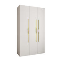 DREHTÜRENSCHRANK 245,5/140/40 3-türig - Goldfarben/Weiß, Holz/Metall (140/245.5/40cm) - Abiks Möbel