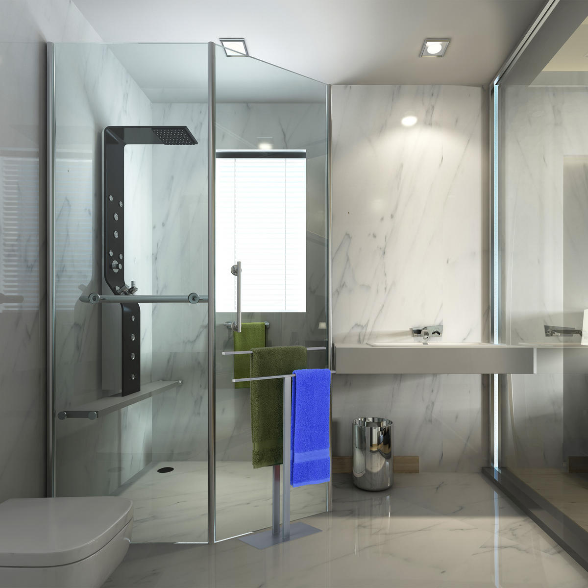 HANDTUCHSTÄNDER - Grau, Metall (50/82/19cm) - Relaxdays