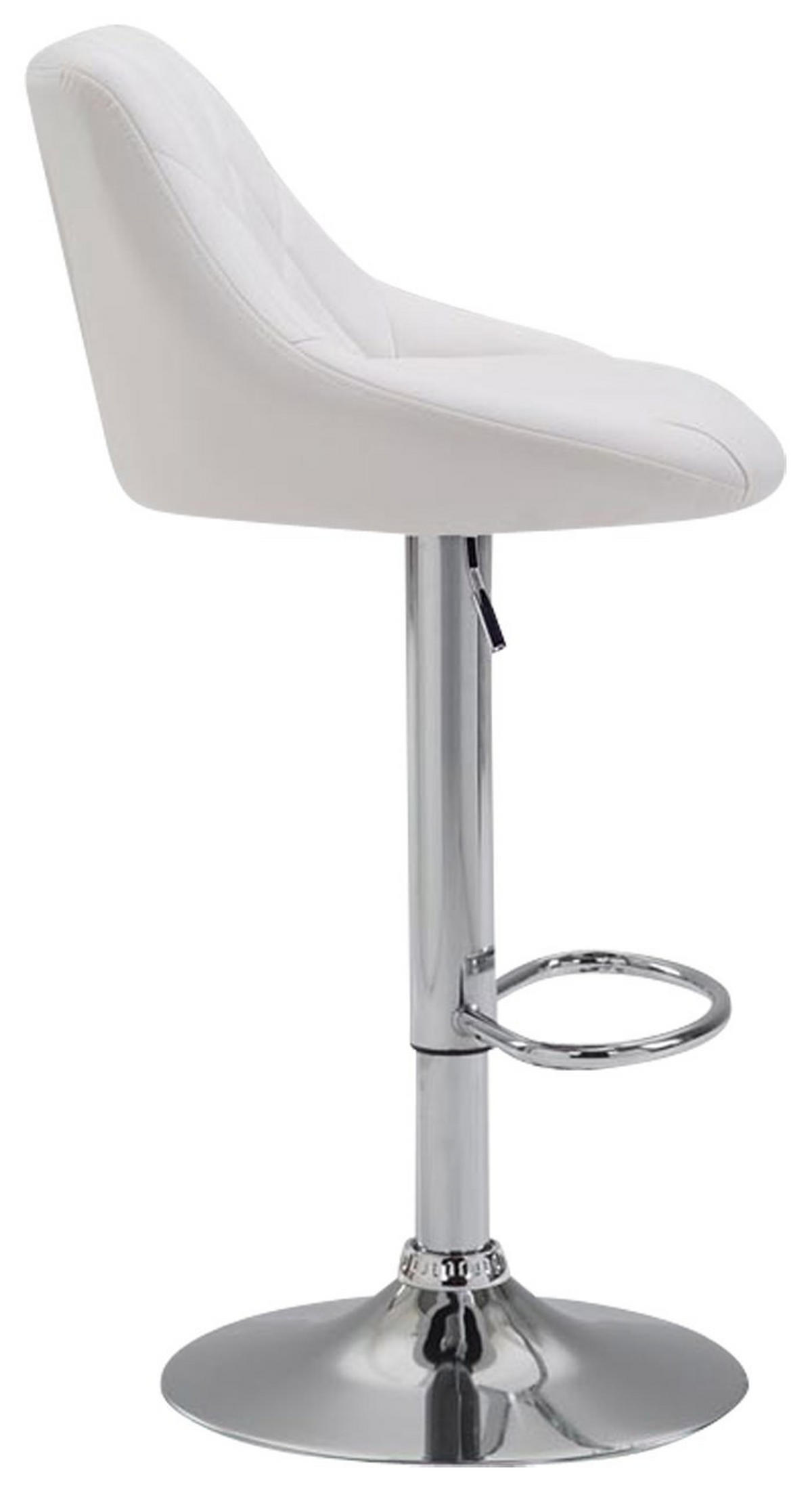 BARHOCKER Lazio 2er Set 83-104 cm Weiß - Weiß, Leder (46/83/49cm) - furnicato