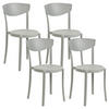 GARTENSTÜHLE 4er-Set Kunststoff hellgrau Vieste - Hellgrau, Kunststoff (42/80/40cm) - Beliani