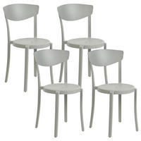 GARTENSTÜHLE 4er-Set Kunststoff hellgrau Vieste - Hellgrau, Kunststoff (42/80/40cm) - Beliani