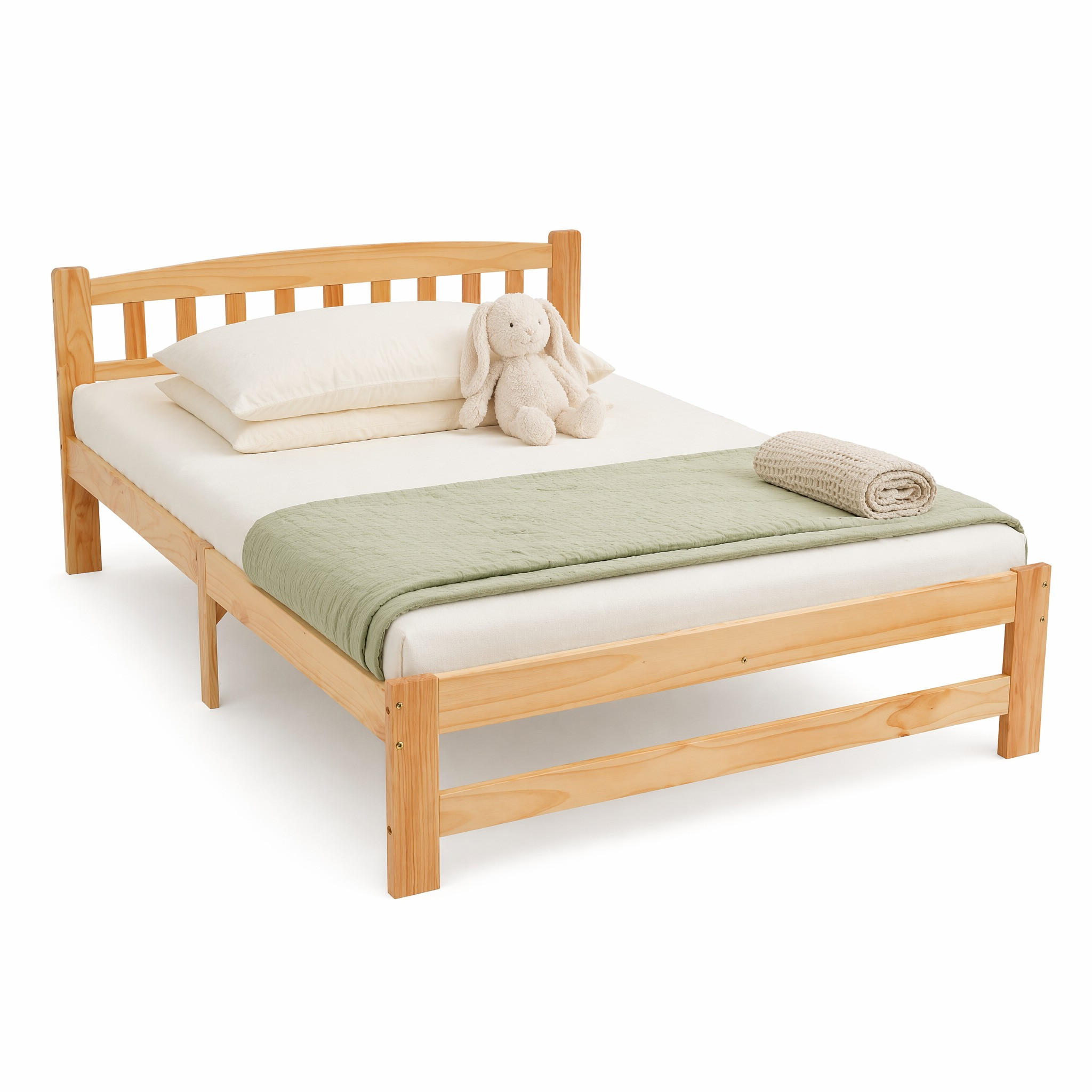 FUTONBETT 140/200 cm in Natur mit Kopfteil und Lattenrost - Naturfarben, Holzwerkstoff (140/200cm) - STILVORA