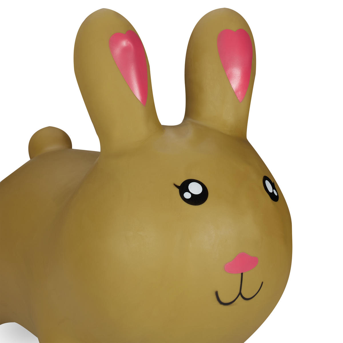 SKÁKADLO Světle hnědá zajíček s pumpičkou - béžová, plast (25/53/45cm) - Relaxdays