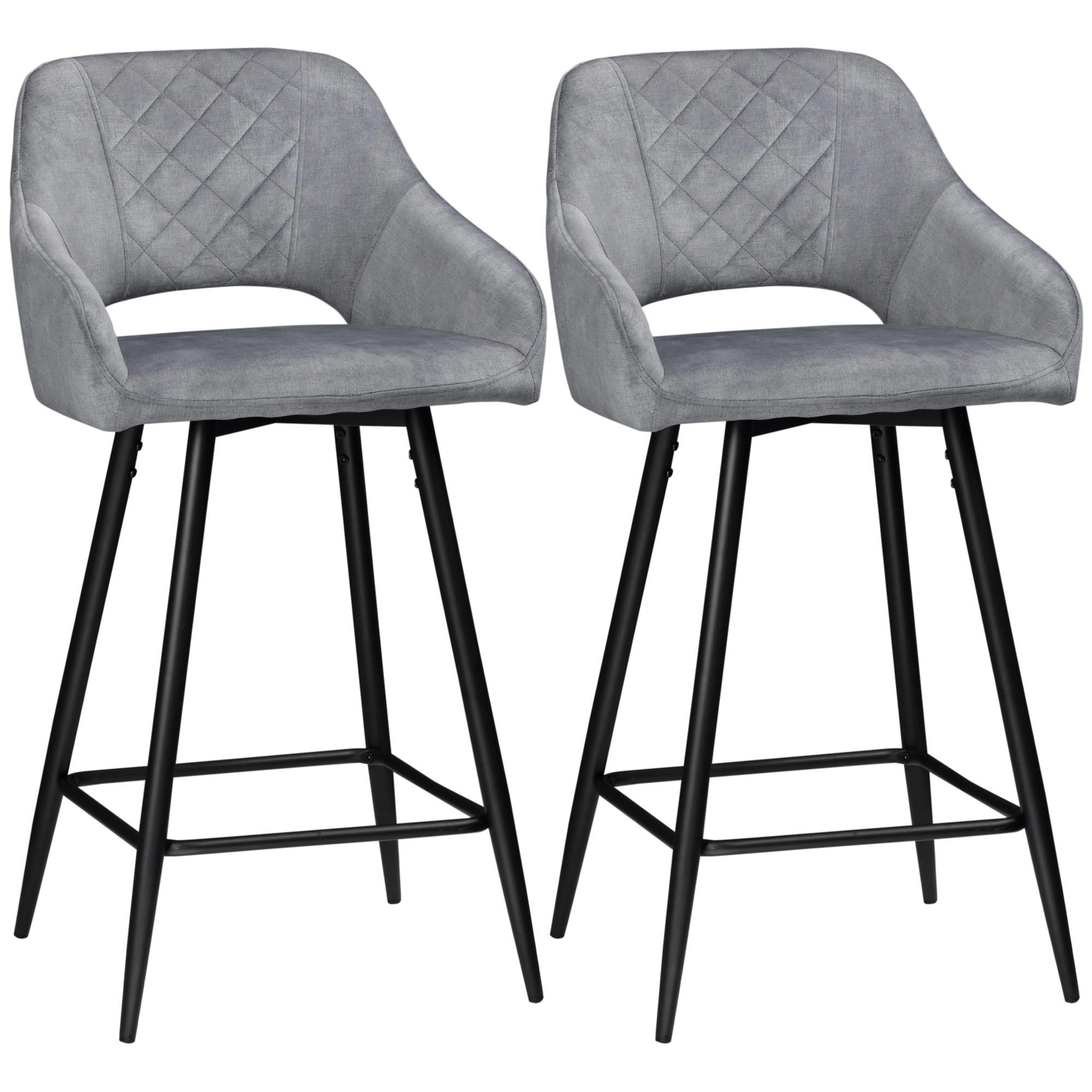 BARHOCKER 2er-Set Grau 50.0/56.0/98.0 cm - Grau, Textil (56/98/50cm)