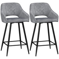 BARHOCKER 2er-Set Grau 50.0/56.0/98.0 cm - Grau, Textil (56/98/50cm)