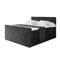 BOXSPRINGBETT mit Matratze H3|H4 und Lattenrost - TOLO-Z KING-v1 140x200 Cord - Schwarz - Schwarz, Holzwerkstoff (140/200cm)