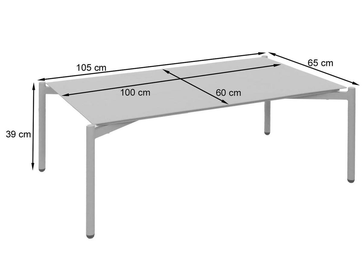 GARTENTISCH Hellgrün - Hellgrün, Metall (65/105/39cm) - MCW