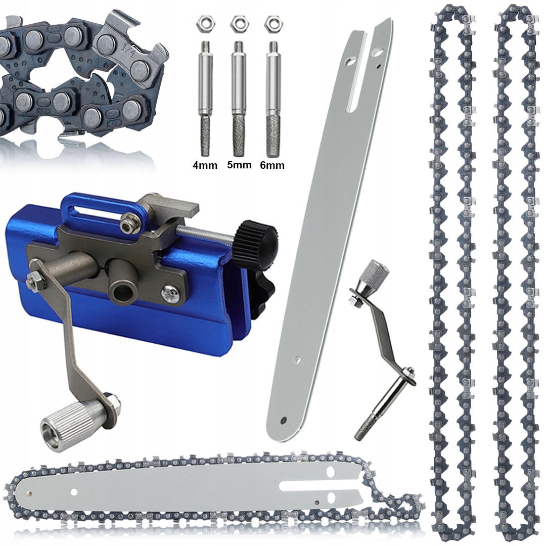 FÜHRUNGSSCHIENE Universal X-tlg. Set, 20 cm, 2x Kette 1/4", Nut 1,3 mm, Handfeile mit Kurbel, gehärteter Stahl - Multicolor, Kunststoff/Metall (10/10/10cm)