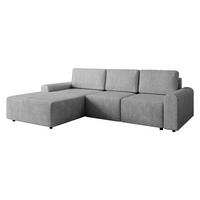 ECKSOFA Bella L, Seite: Links - Hellgrau/Schwarz, Holz/Kunststoff (258/168cm) - MIRJAN24