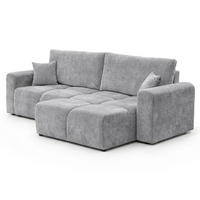 ECKSOFA BALOO mit Schlaffunktion und Bettkasten Hellgrau - Hellgrau, Holzwerkstoff/Kunststoff (250/90/160cm) - Idohome