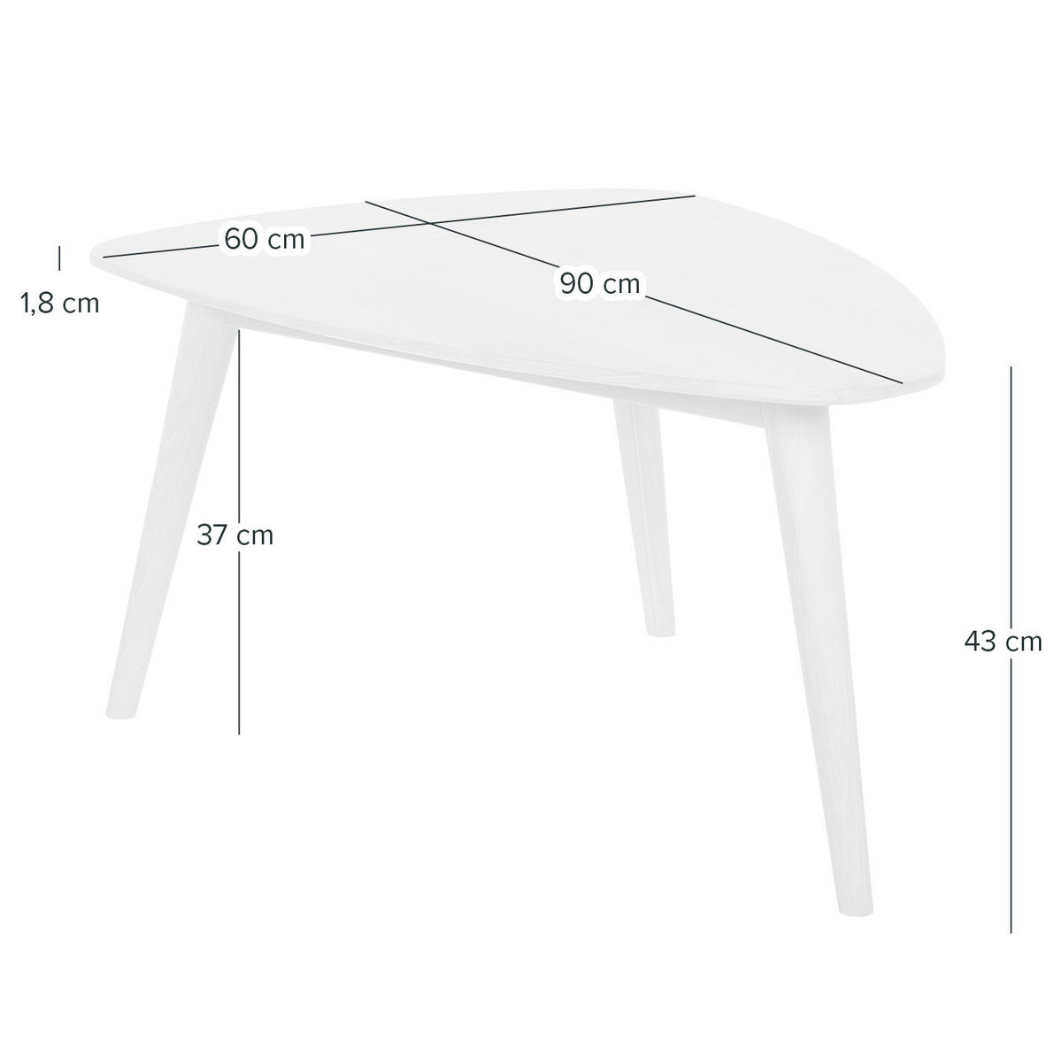 COUCHTISCH - Massivholz - Buchefarben, Holz (60/90/43cm) - home24