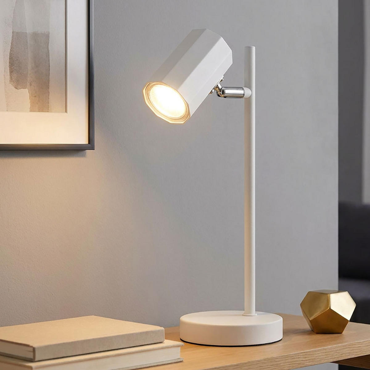TISCHLEUCHTE James Weiß Flexibel Verstellbar - Weiß, Metall (16.5/12/35cm) - Globo Lighting