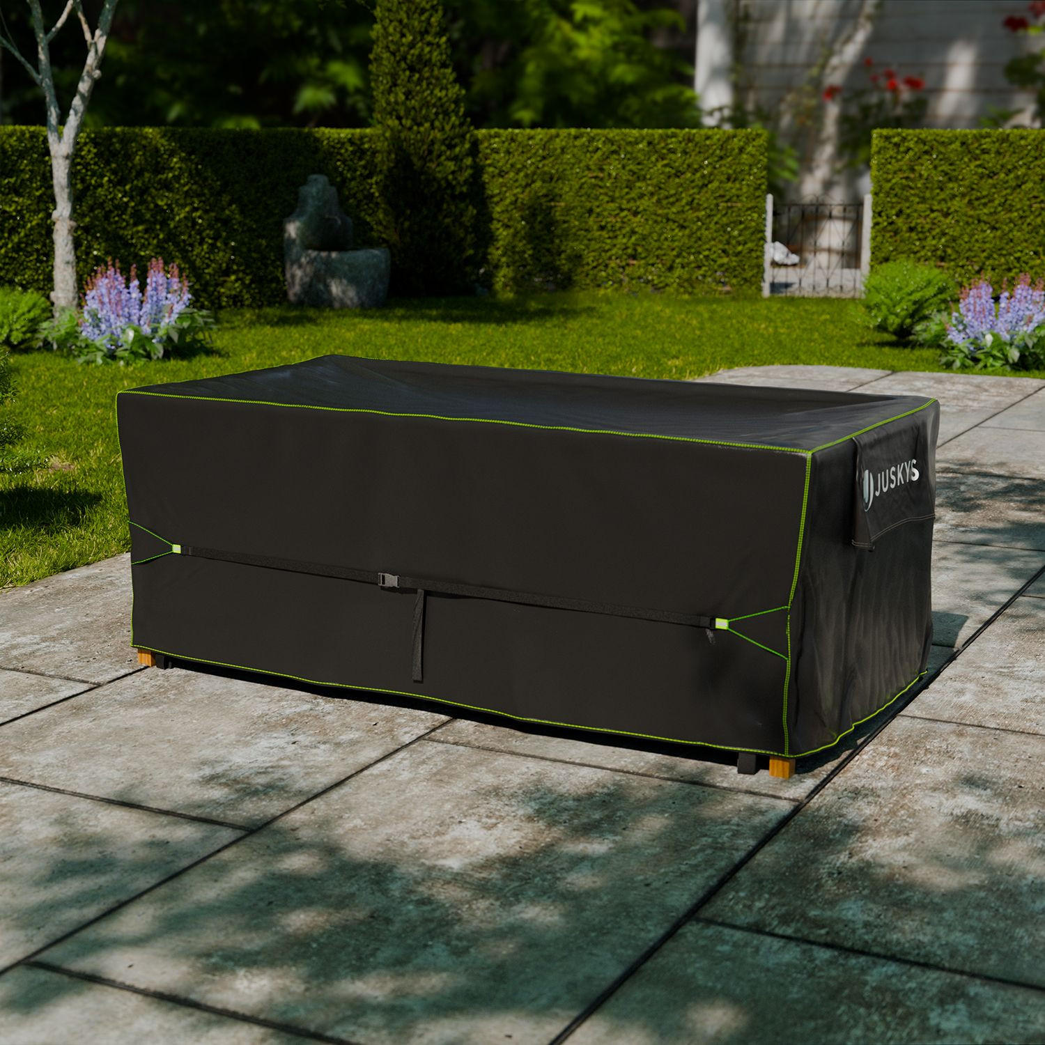 GARTENMÖBELABDECKUNG CoverSafe Pro schwarz - Schwarz, Kunststoff (110/75/210cm) - Juskys
