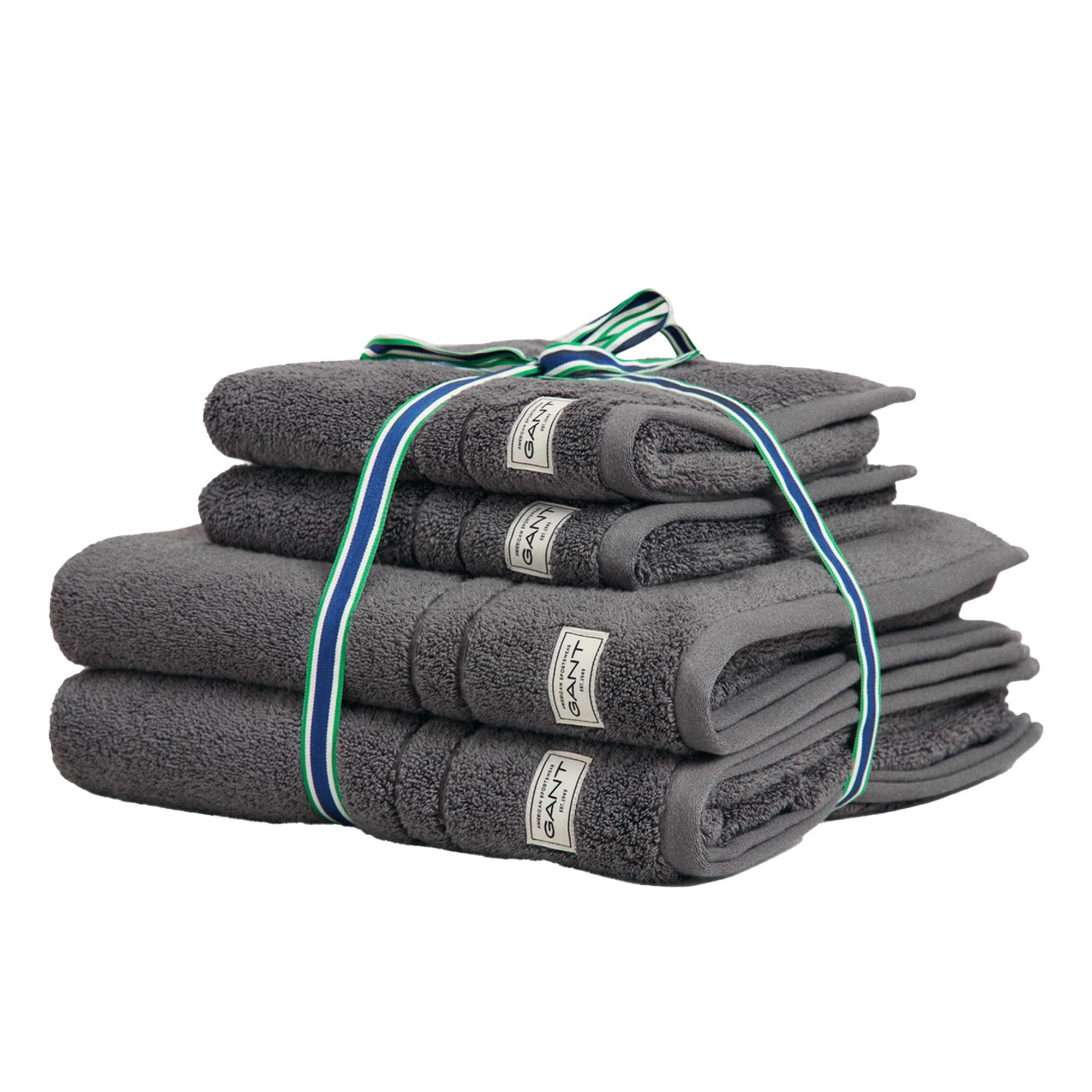 HANDTUCH Unisex Premium Towel Grau 4er Pack Baumwolle - Grau, Textil (70/50cm) - GANT