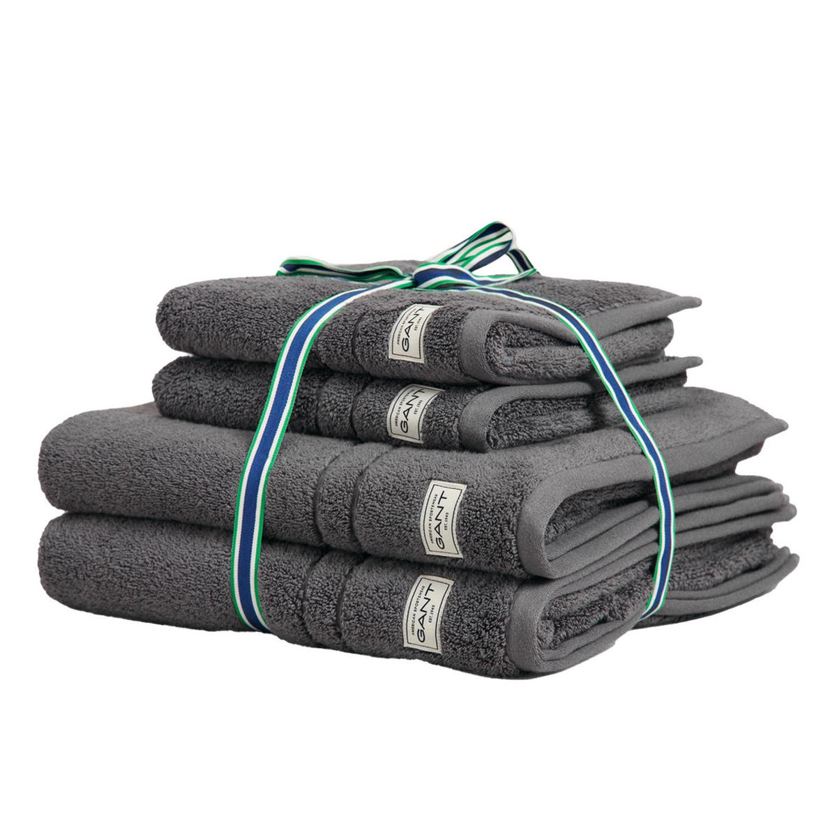 HANDTUCH Unisex Premium Towel Grau 4er Pack Baumwolle - Grau, Textil (70/50cm) - GANT
