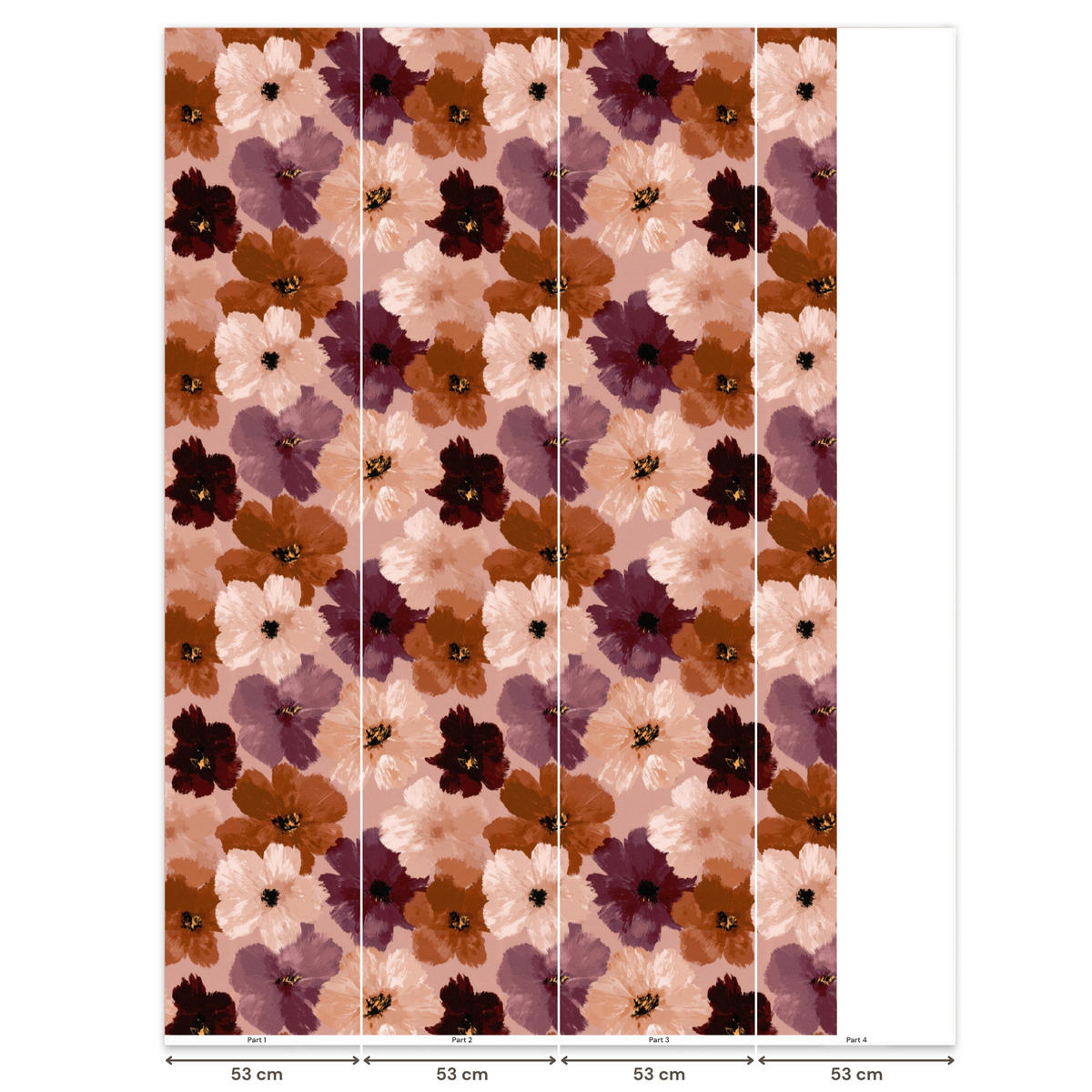 TAPETE - Blumen - Abstrakt - Erdtöne - 180x260 cm - Multicolor, Papier (180/260cm) - OnlyWow