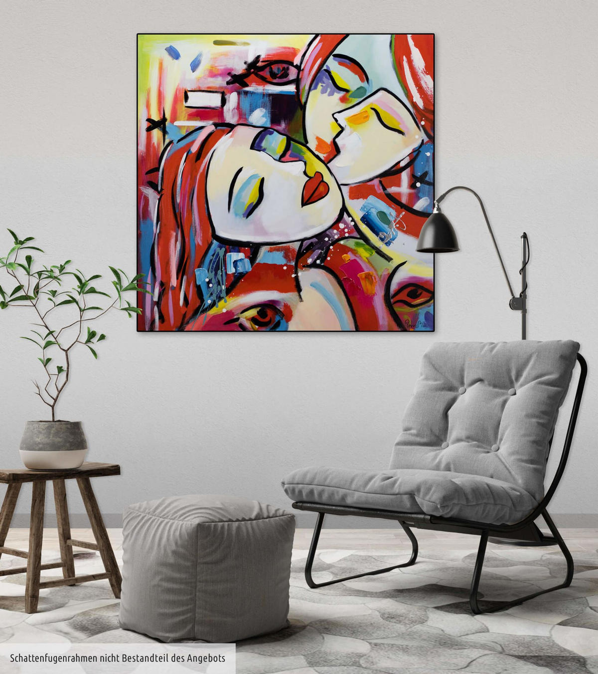 ÖLGEMÄLDE 80/80 cm - Multicolor, Holz/Textil (1.48/80cm) - KUNSTLOFT