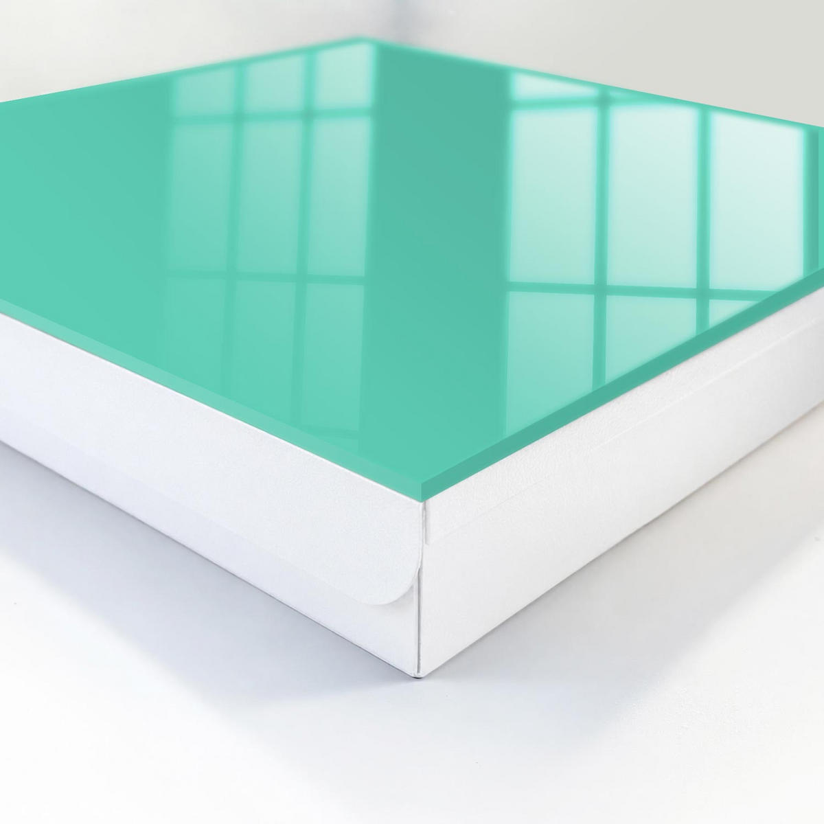 SCHLÜSSELBOX Weiß 30x30 cm – Türöffnung nach rechts - Starke Minze - Türkis, Metall (30/30/5cm) - TULUP