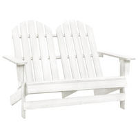 2-SITZER Adirondack-Gartenbank Massivholz Tanne Weiß - Weiß, Holz (100/89.5/85.5cm) - furnicato