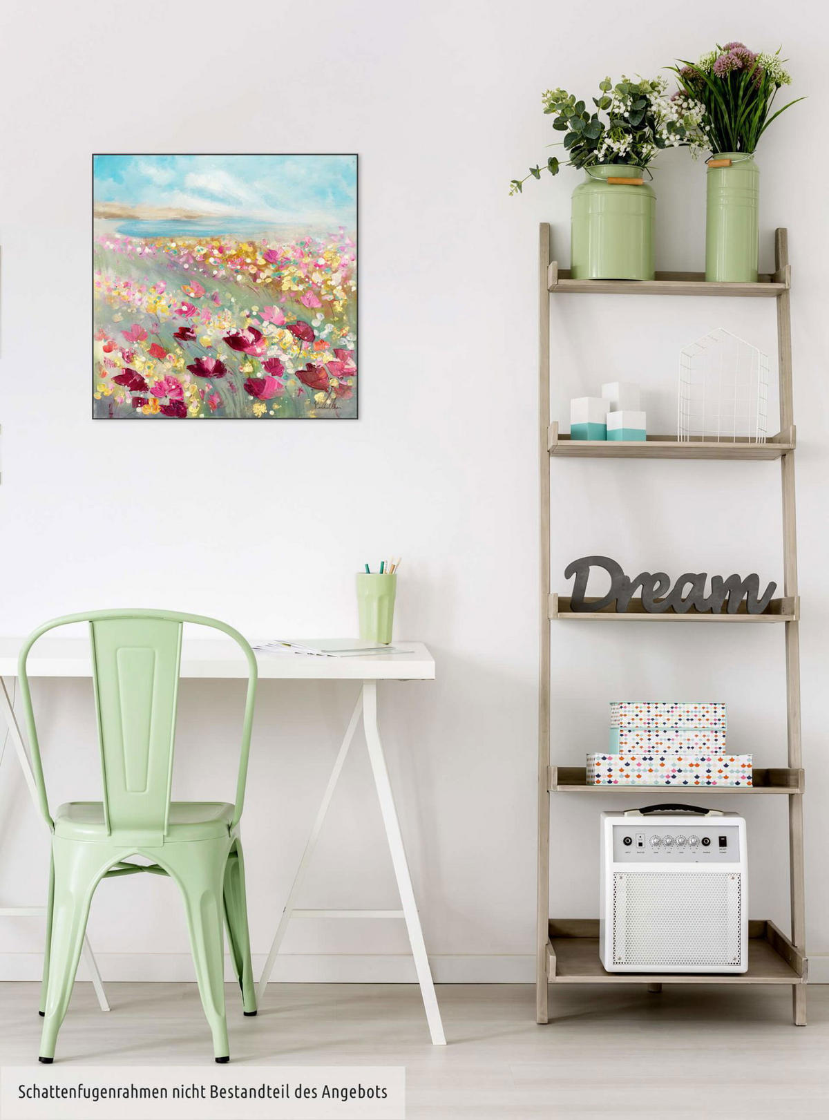 ÖLGEMÄLDE 60/60 cm - Blau/Pink, Holz/Textil (1.26/60cm) - KUNSTLOFT