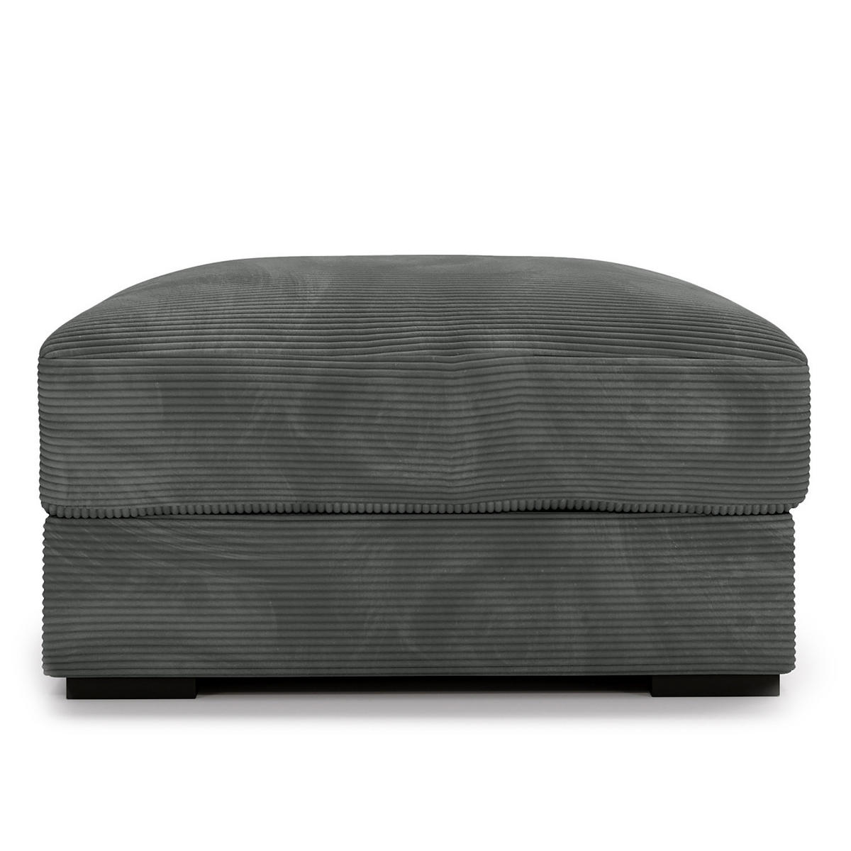 POLSTERHOCKER - Schwarz/Graphitfarben, Kunststoff/Textil (92/42/92cm) - home24