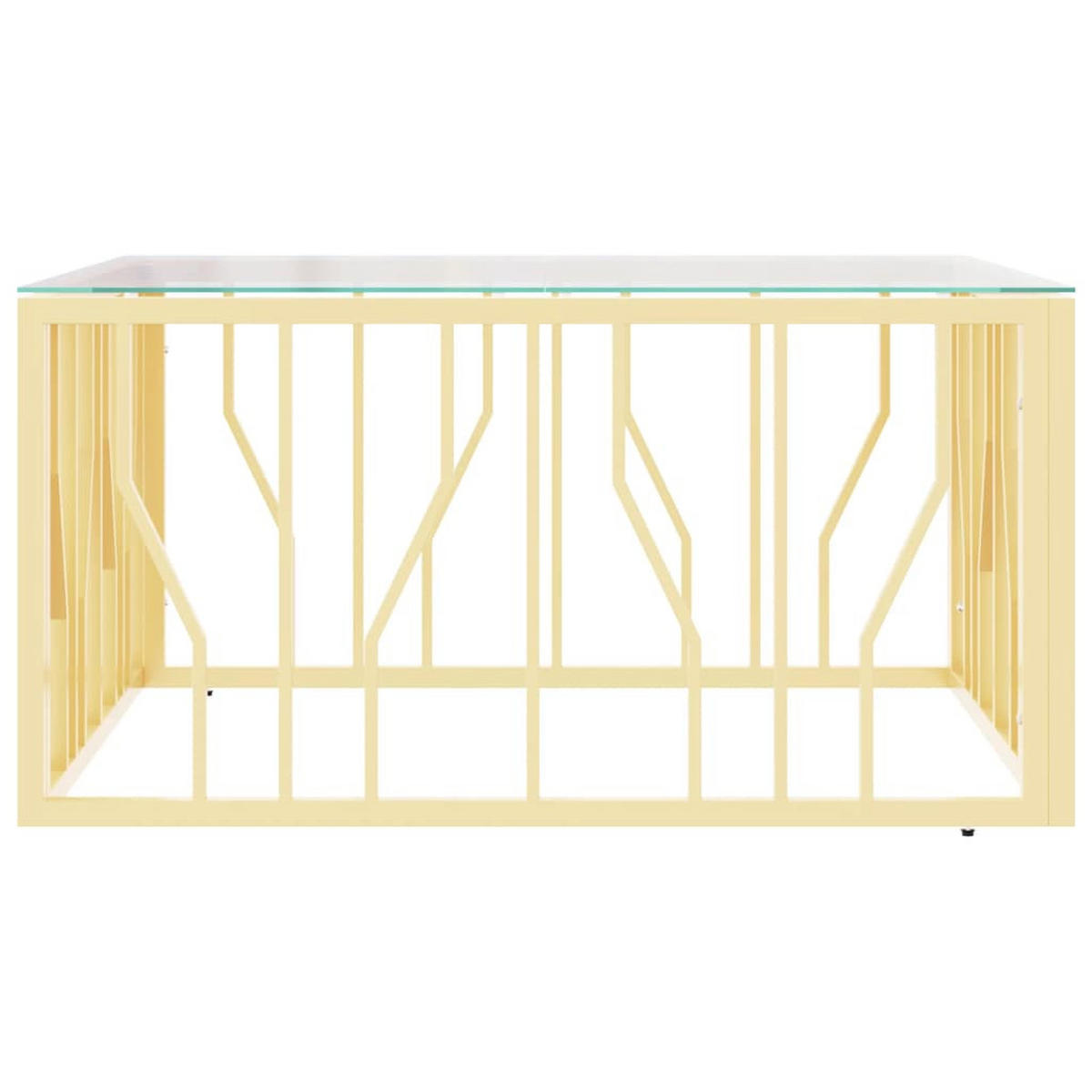 COUCHTISCH Golden 80x80x40 cm Edelstahl und Glas - Goldfarben, Metall (80/80/40cm) - furnicato