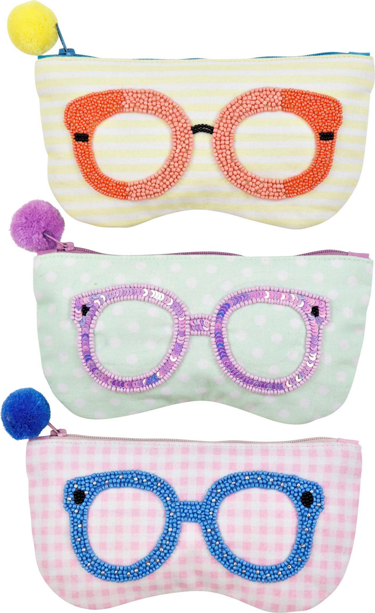 TÄSCHEN Brille 3er-Set - Multicolor, Textil (18/10/1cm) - FURNARO