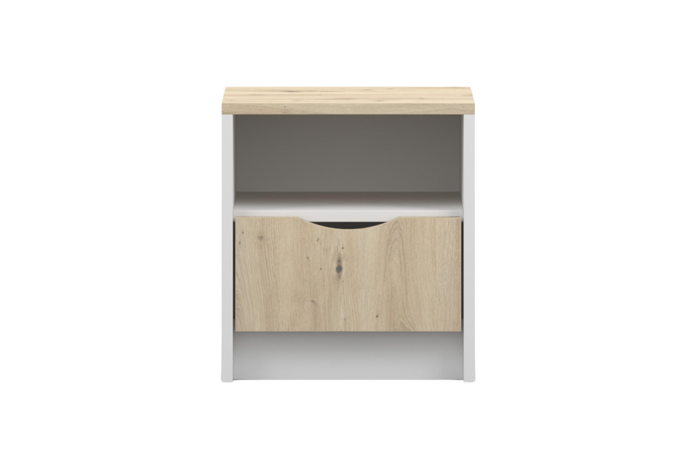 KINDER-NACHTTISCH JUMI 40/42/36 cm in Weiß/Eiche Artisan - Weiß/Eiche Artisan, Holzwerkstoff (40/42/36cm) - Deine Möbel 24